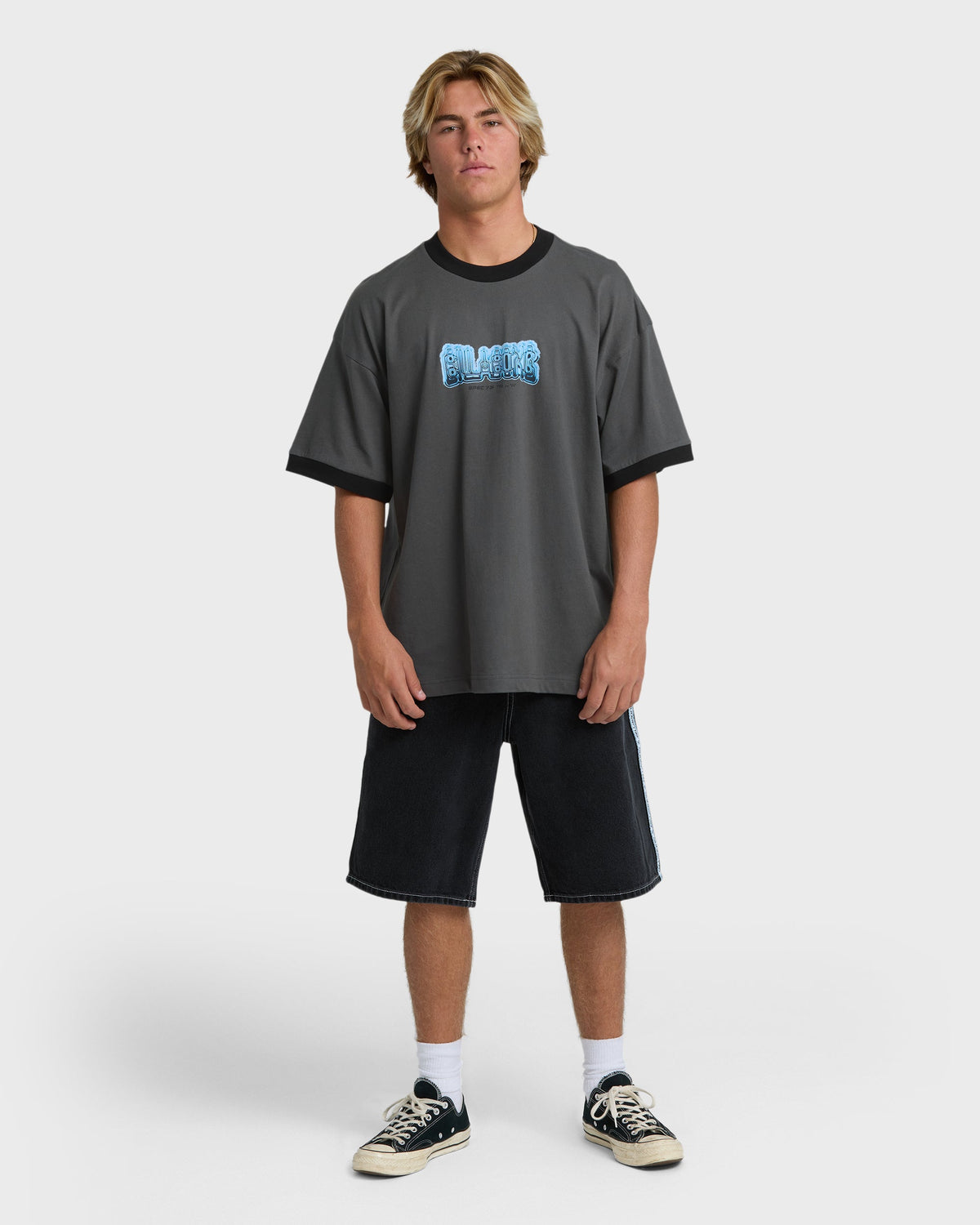 Spec 73 Spin Ringer Short Sleeve T-Shirt - Pewter