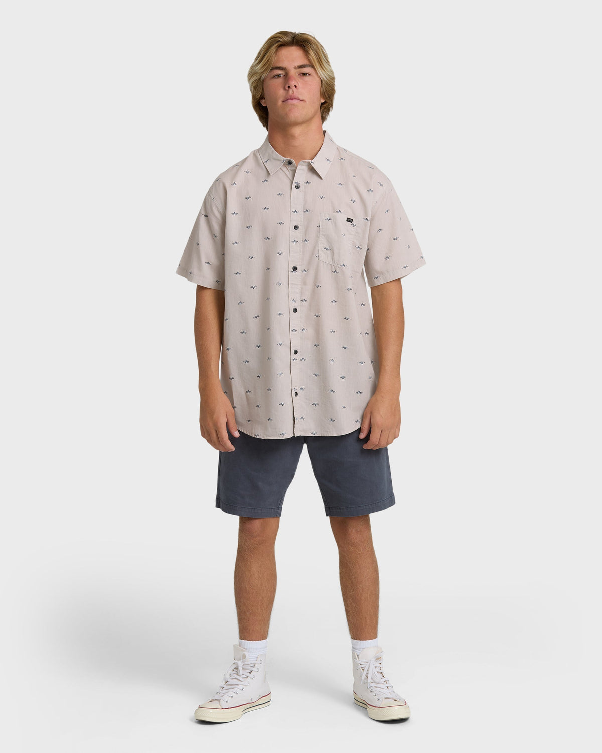 Sundays Mini Short Sleeve Woven Shirt - Ash Rose