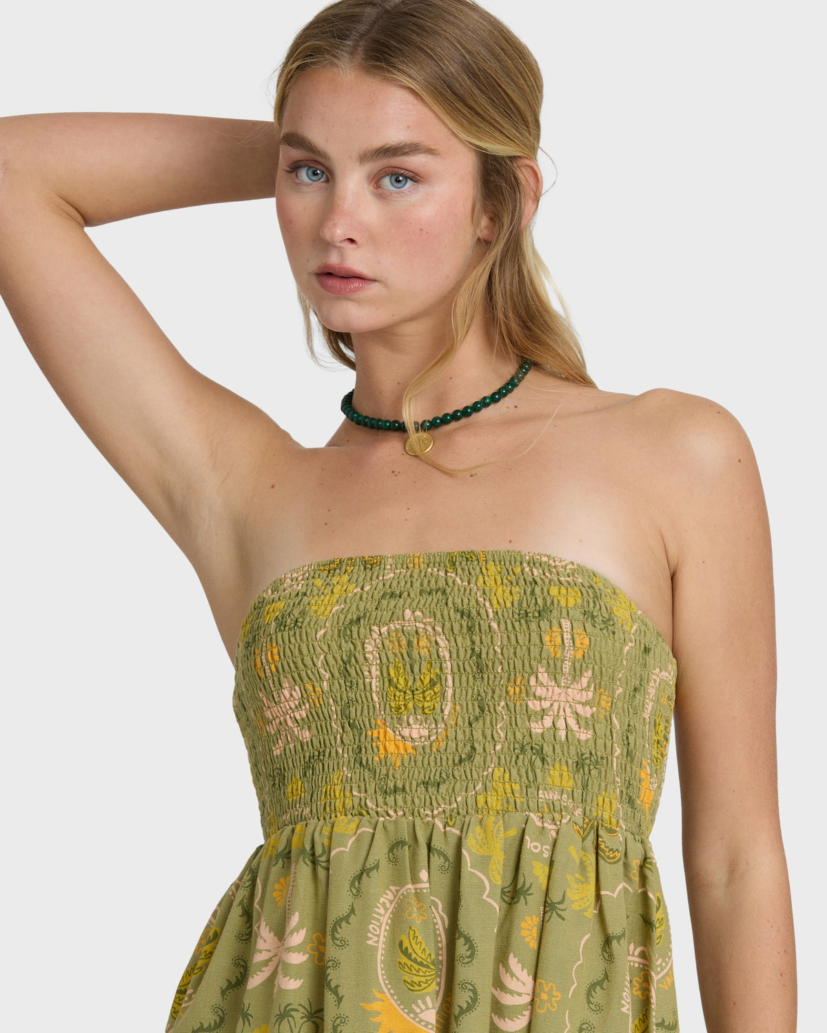 Tropical Haze Mini Dress - Cedar