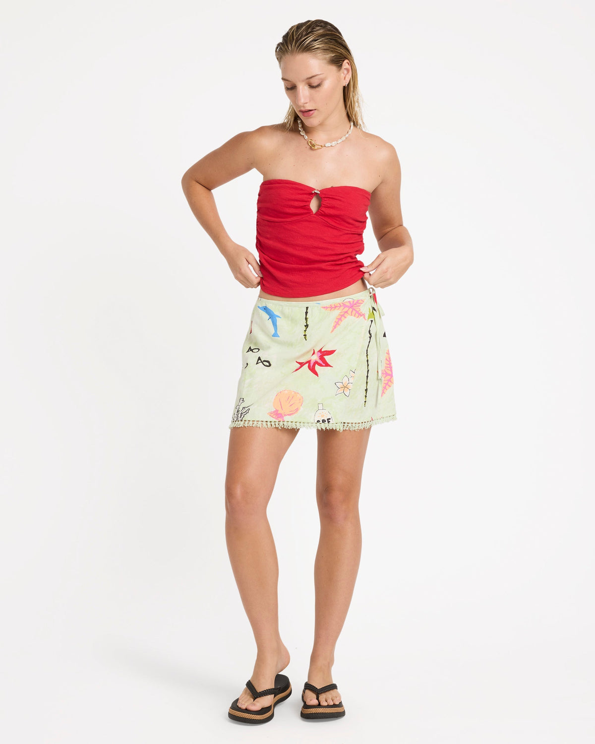 Lottie Hall Woven Mini Skirt - Sunny Lime