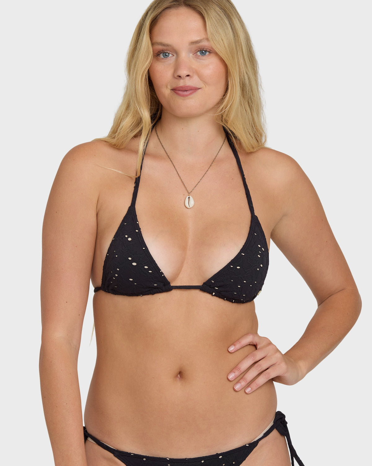 Eye On You Remi Triangle Bikini Top - Black Pebble