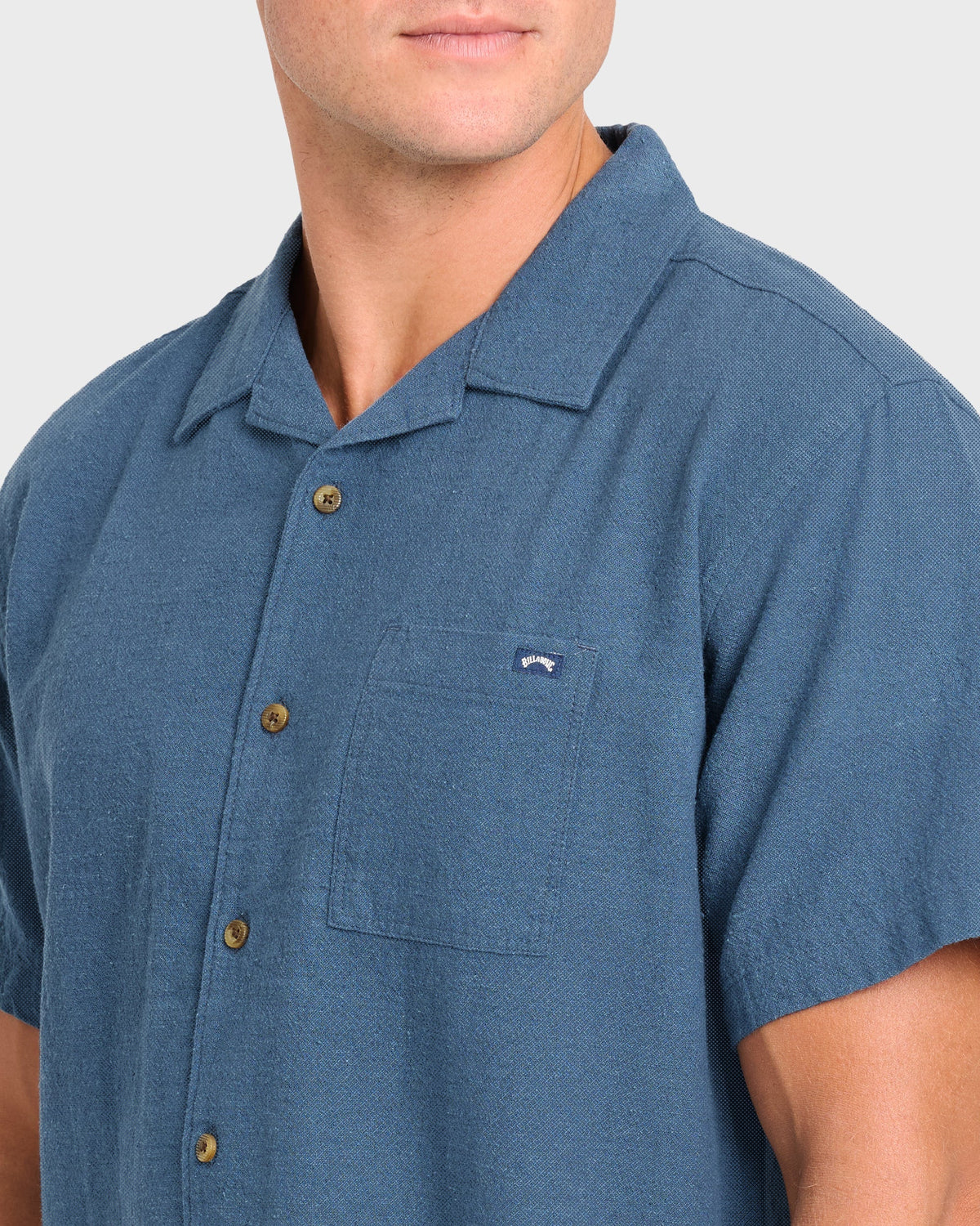 Victoria Vacay Short Sleeve Woven Shirt - China Blue