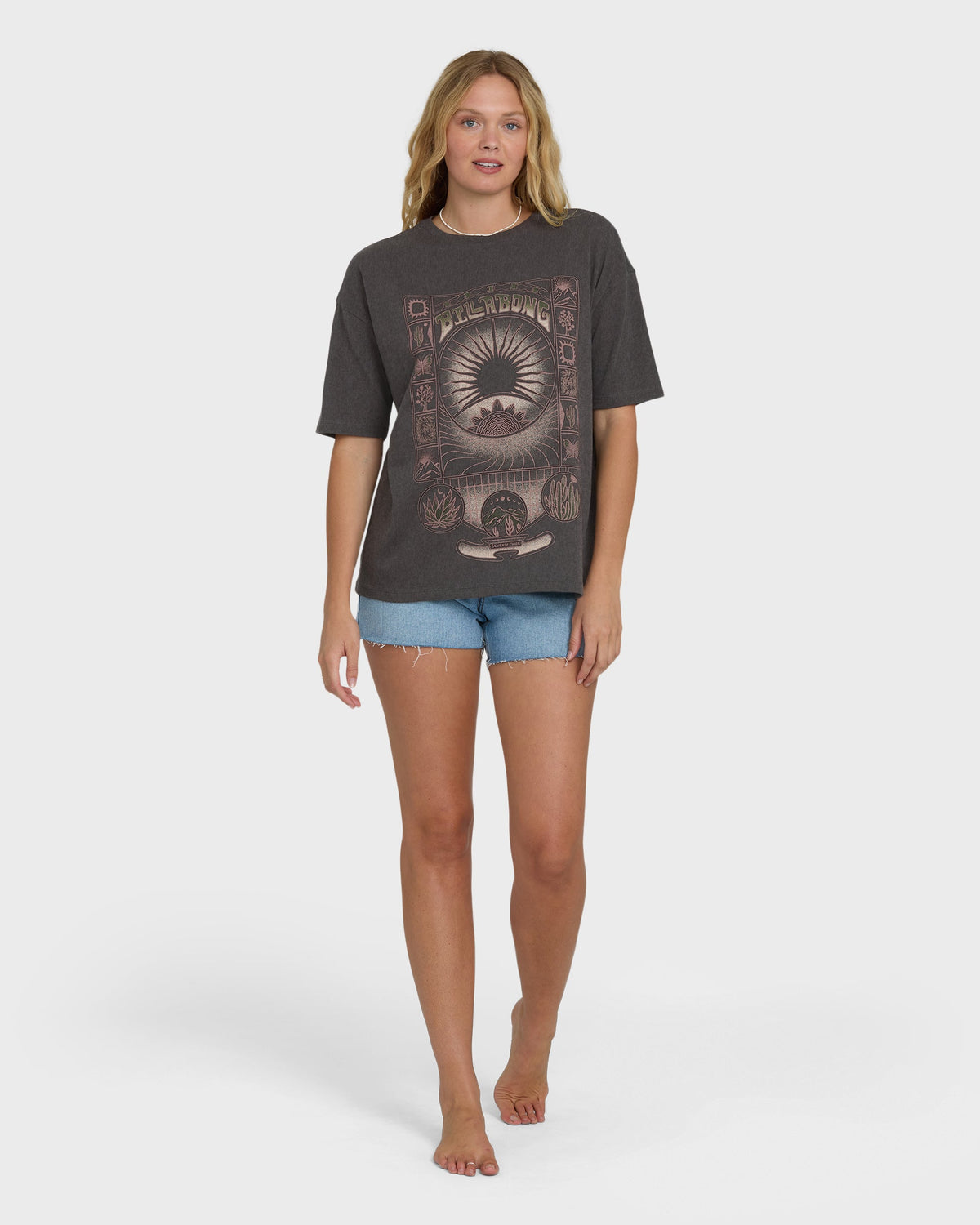 Natural Collection Short Sleeve Knit T-Shirt - Off Black